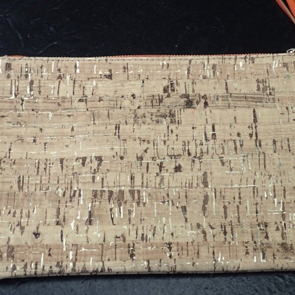Clutch- "cork" styling w/ orange tassel - Picture 4 of 4